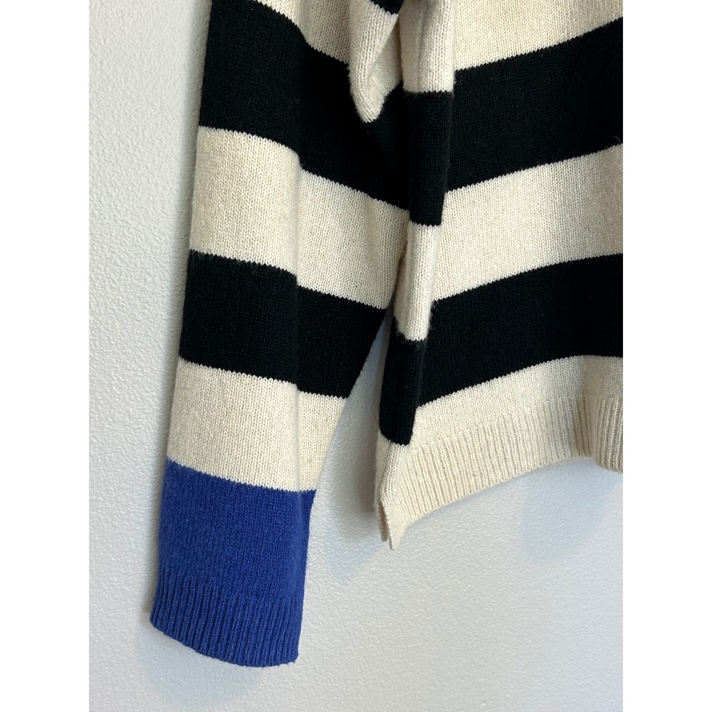 Madewell Cashmere Wool Rugby Sweater Small Striped Polo Quiet Luxury Preppy - Picture 5 of 9